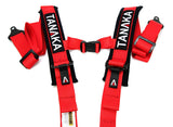 Tanaka BLACK SERIES 2" Latch and Link 5 Points Safety Harness Set with Ultra Comfort Heavy Duty Shoulder Pads (Red) - Tanaka Power Sport