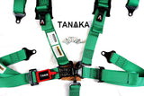 Tanaka BLACK SERIES 2" Latch and Link 5 Points Safety Harness Set with Ultra Comfort Heavy Duty Shoulder Pads (Green) - Tanaka Power Sport
