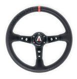Decked Out Edition 350mm Deep Dish 6 Bolt PU Carbon Fiber Steering Wheel Red Line - Tanaka Power Sport
