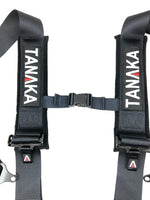 Latch and Link 5 Point Safety Harness with Ultra Comfort Heavy Duty Shoulder Pads and Utility Pockets (BLACK SERIES) - Tanaka Power Sport