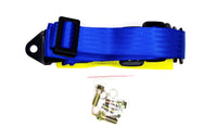 2 x Logo Free Universal Design 4-Point Buckle Sports Racing Harness Seat Belt (Blue) - Tanaka Power Sport