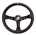 Decked Out Edition 350mm Deep Dish 6 Bolt PU Carbon Fiber Steering Wheel - Tanaka Power Sport