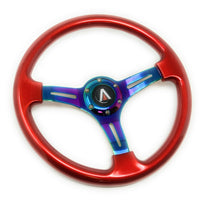 350mm 6 Bolt Neo Chrome Style Universal Steering Wheel (Red) - Tanaka Power Sport