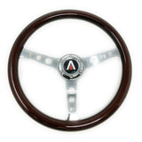 380mm 6 Bolt Real Wood Finish Universal Steering Wheel (Chrome) - Tanaka Power Sport