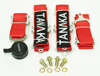 Racing Style 4-point Camlock Racing Harness (Red) - Tanaka Power Sport