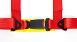 2 x Logo Free Universal Design 4-Point Buckle Sports Racing Harness Seat Belt (Red) - Tanaka Power Sport
