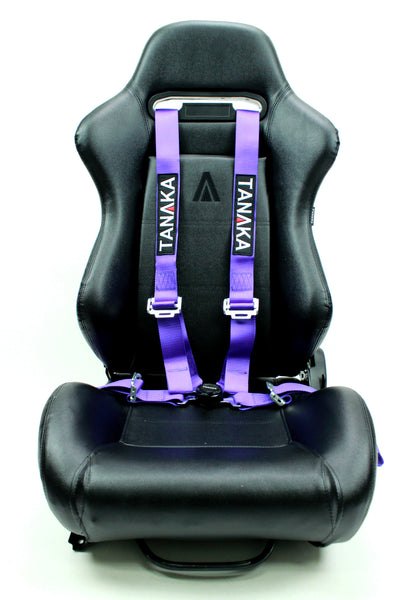Tanaka Black 4-Point Camlock Racing Seat Belt Harness - Quick Release, For 1 Seat